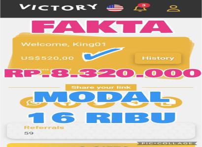 Victory World Bisnis System Donasi Modal 16 ribu Bisa jadi jutaan